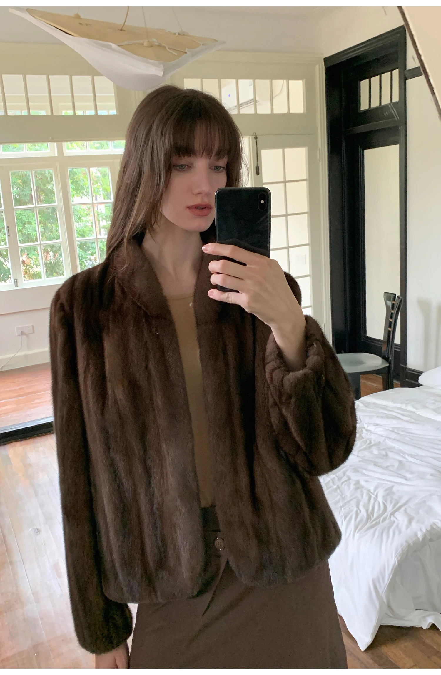 Lautaro Autumn Winter Short Brown Thick Warm Soft Faux Mink Fur Coat Women Stand Collar Elegant Luxury Chic Fluffy Jacket 2025