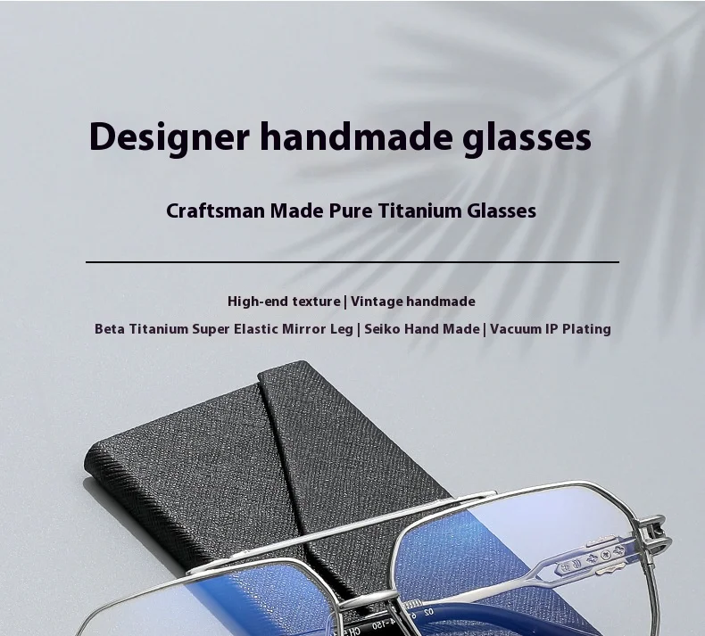 ALICIA Fat Face Over Size Eyewear Luxury Pure Titanium Pilot Double Bridge Glasses Optical Prescription Frames Woman Men 5313