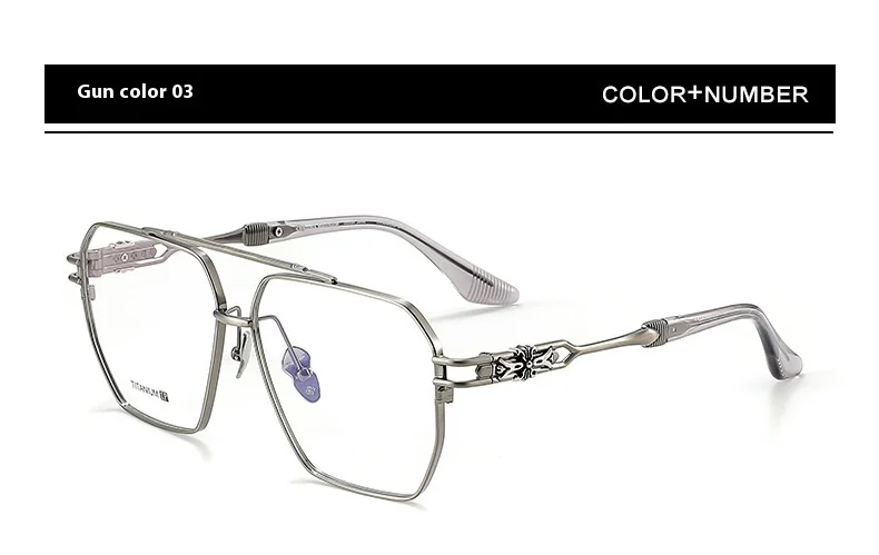 ALICIA Fat Face Over Size Eyewear Luxury Pure Titanium Pilot Double Bridge Glasses Optical Prescription Frames Woman Men 5313