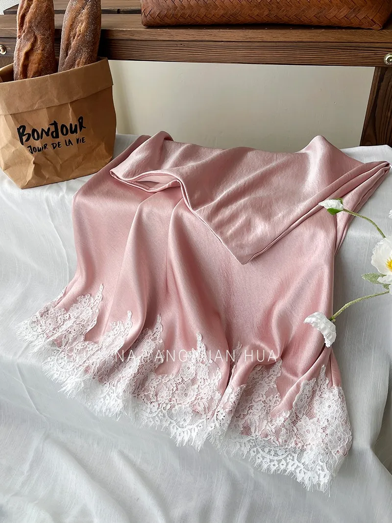 Beiyingni French Elegant Satin Mermaid Skirt Women Spring Summer Lace Patchwork Pack Hip Long A-line Skirts Office Ladies Faldas