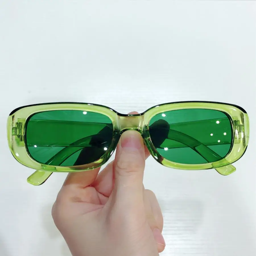 56PCS Small Rectangle Pattern Sunglasses For Women Vintage Brand Designer Square Female Eyewear