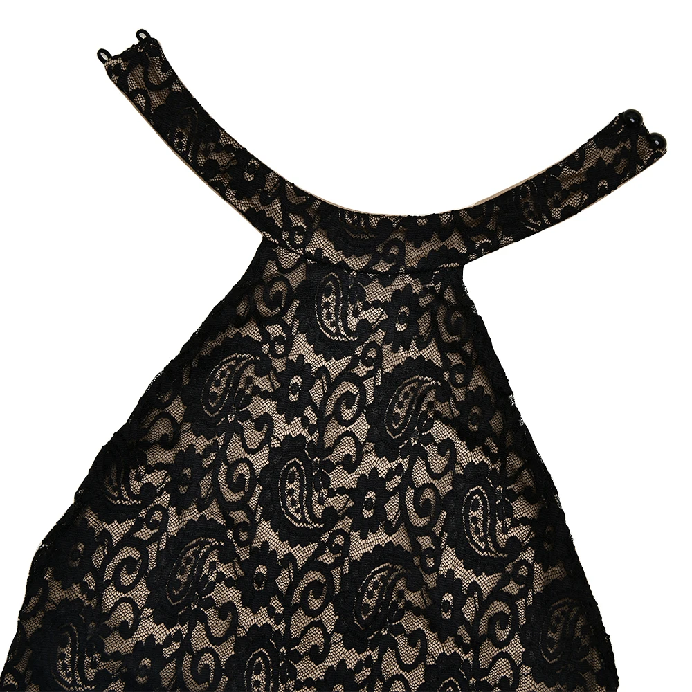 Fantoye Sexy Backless Lace Patchwork Women Jumpsuit Black Sleeveless High Elastic Rompers Spring Bodycon Elegant Party Clubwear