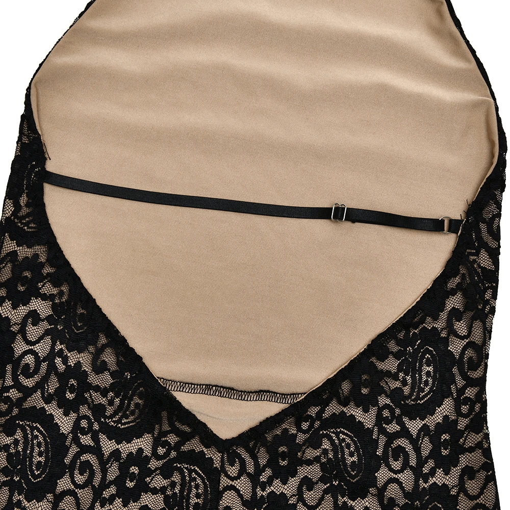 Fantoye Sexy Backless Lace Patchwork Women Jumpsuit Black Sleeveless High Elastic Rompers Spring Bodycon Elegant Party Clubwear