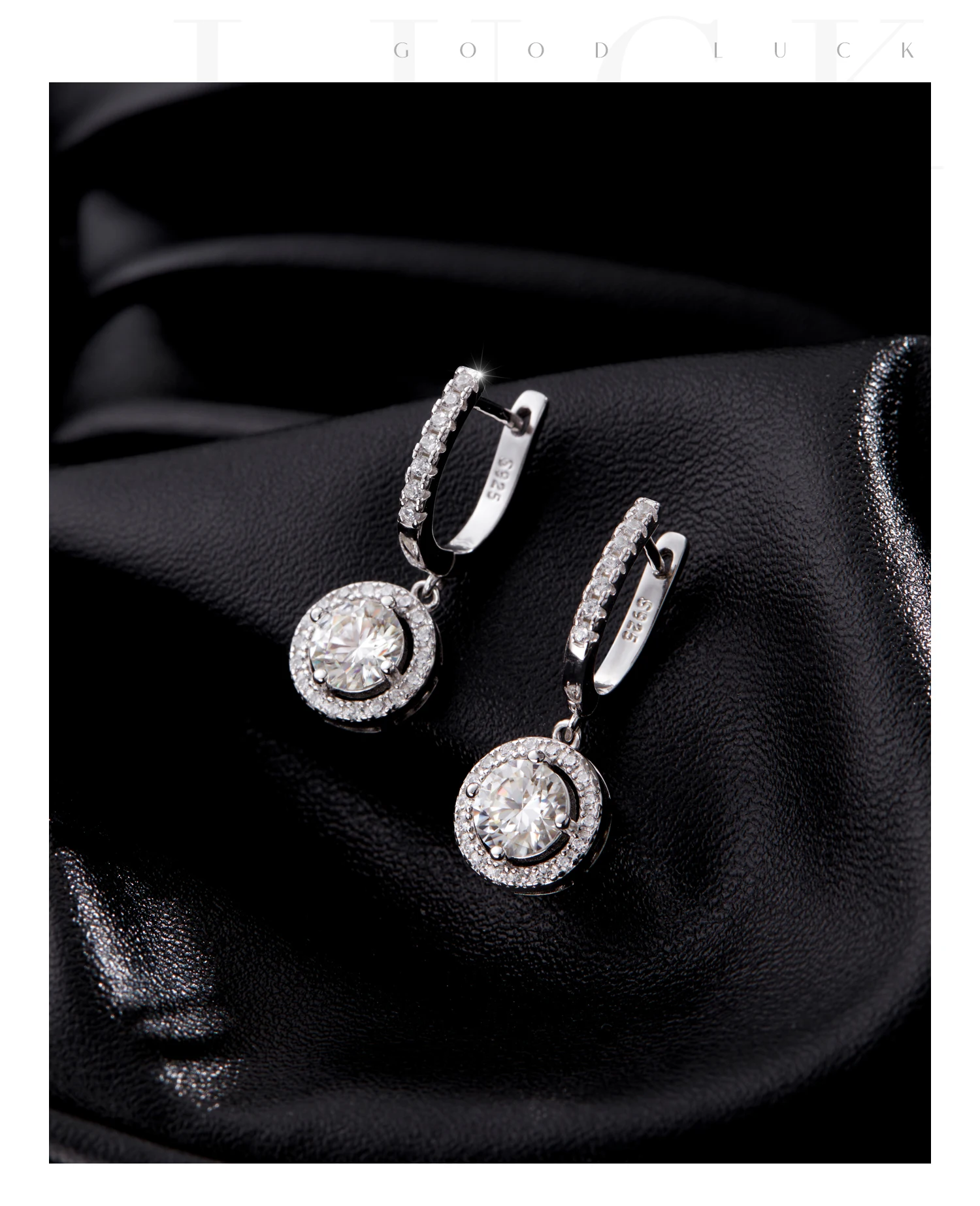 MODIAN D Color Moissanite Drop Earrings 925 Sterling Silver Halo Dangle Earrings For Women Wedding Engagement Fine Jewelry Gift