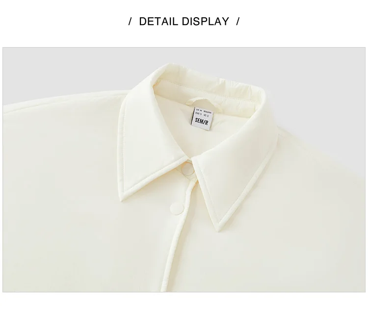 Semir Cotton Coat Women Winter Shirt-Style Bud Top Relaxed Fit 2025 New Lapel Textured Girly Cotton Jacket Women's Clothing