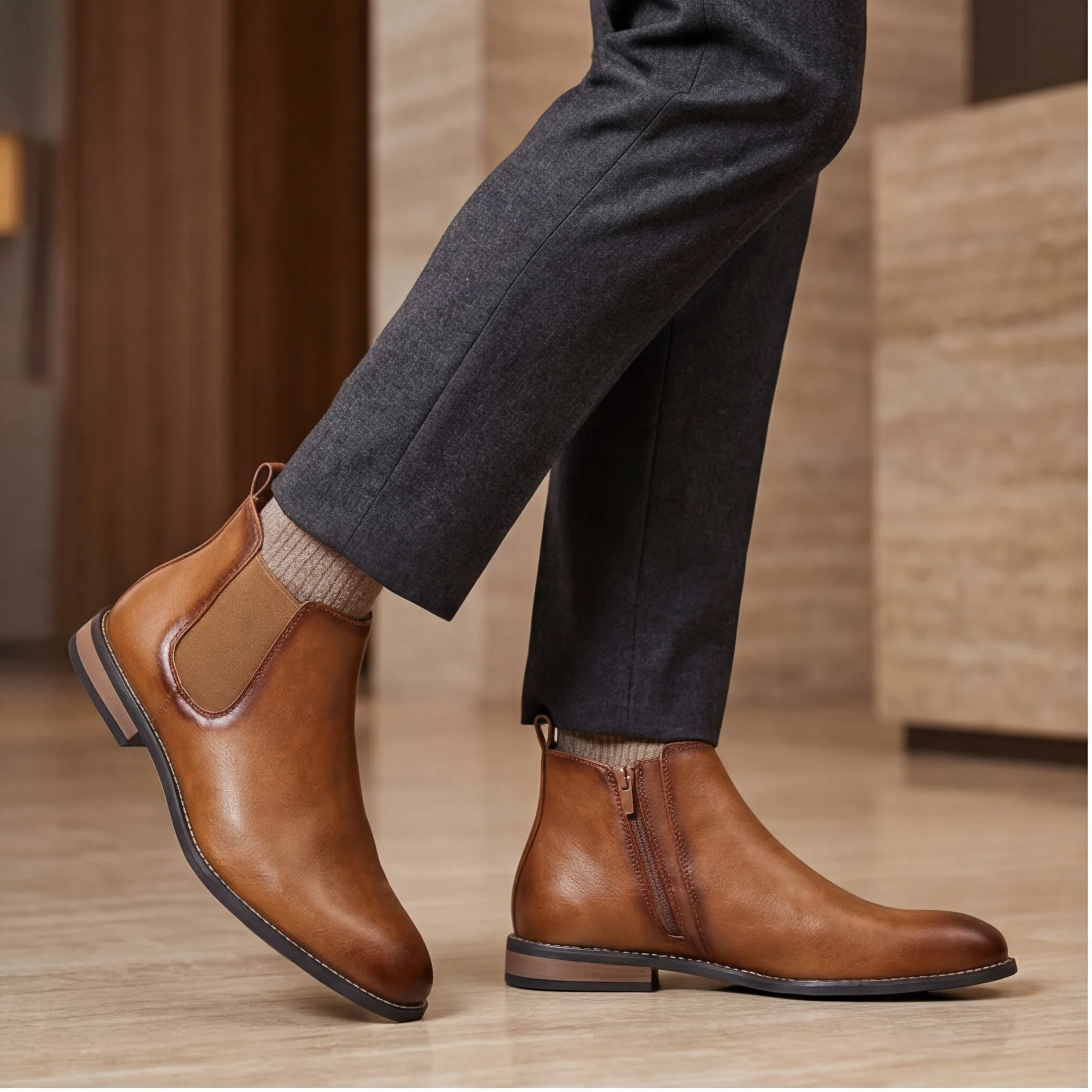 Chelsea Boots Men Fashion Comfortable Casual Retro 2026 Brand Chelsea Boots #KD216