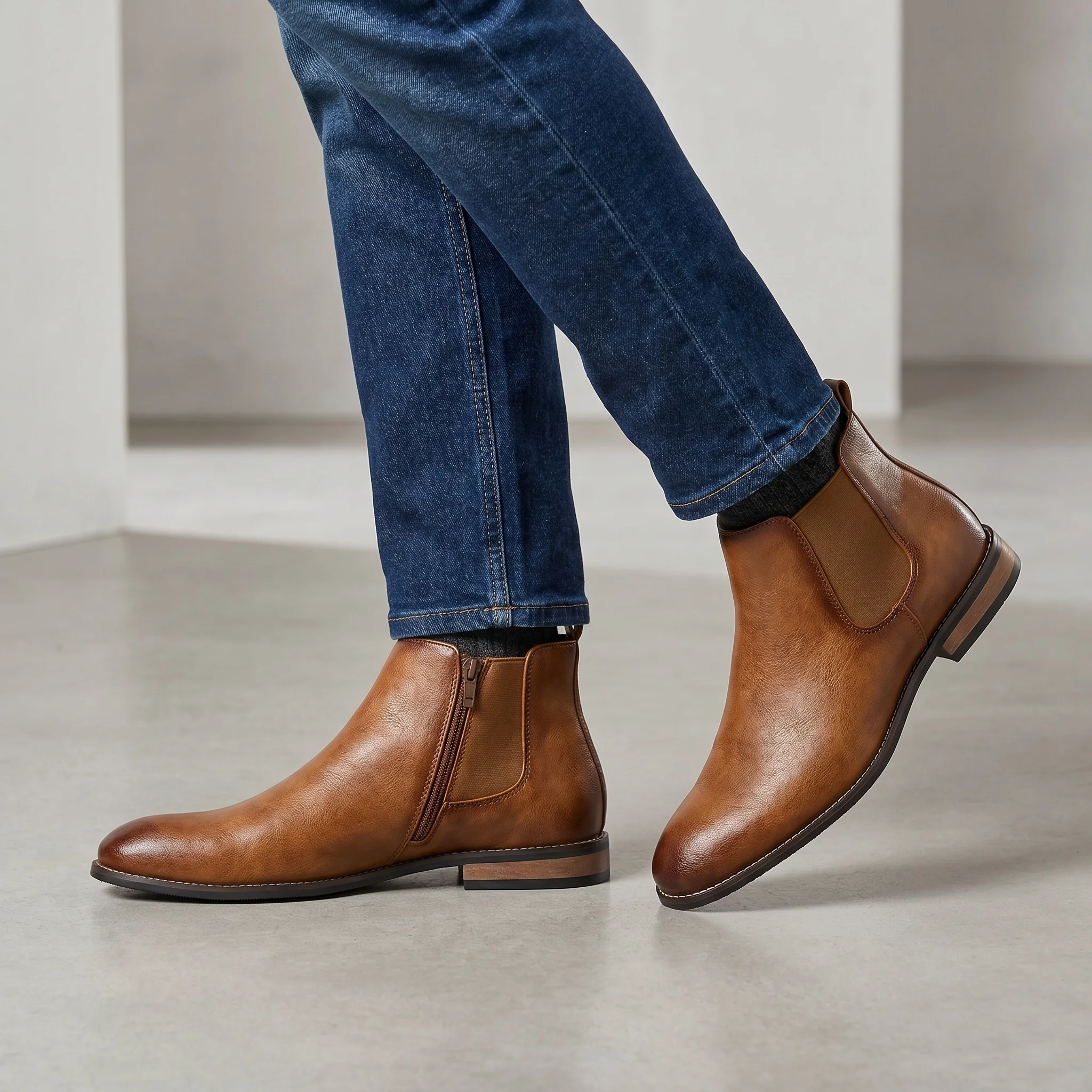 Chelsea Boots Men Fashion Comfortable Casual Retro 2026 Brand Chelsea Boots #KD216