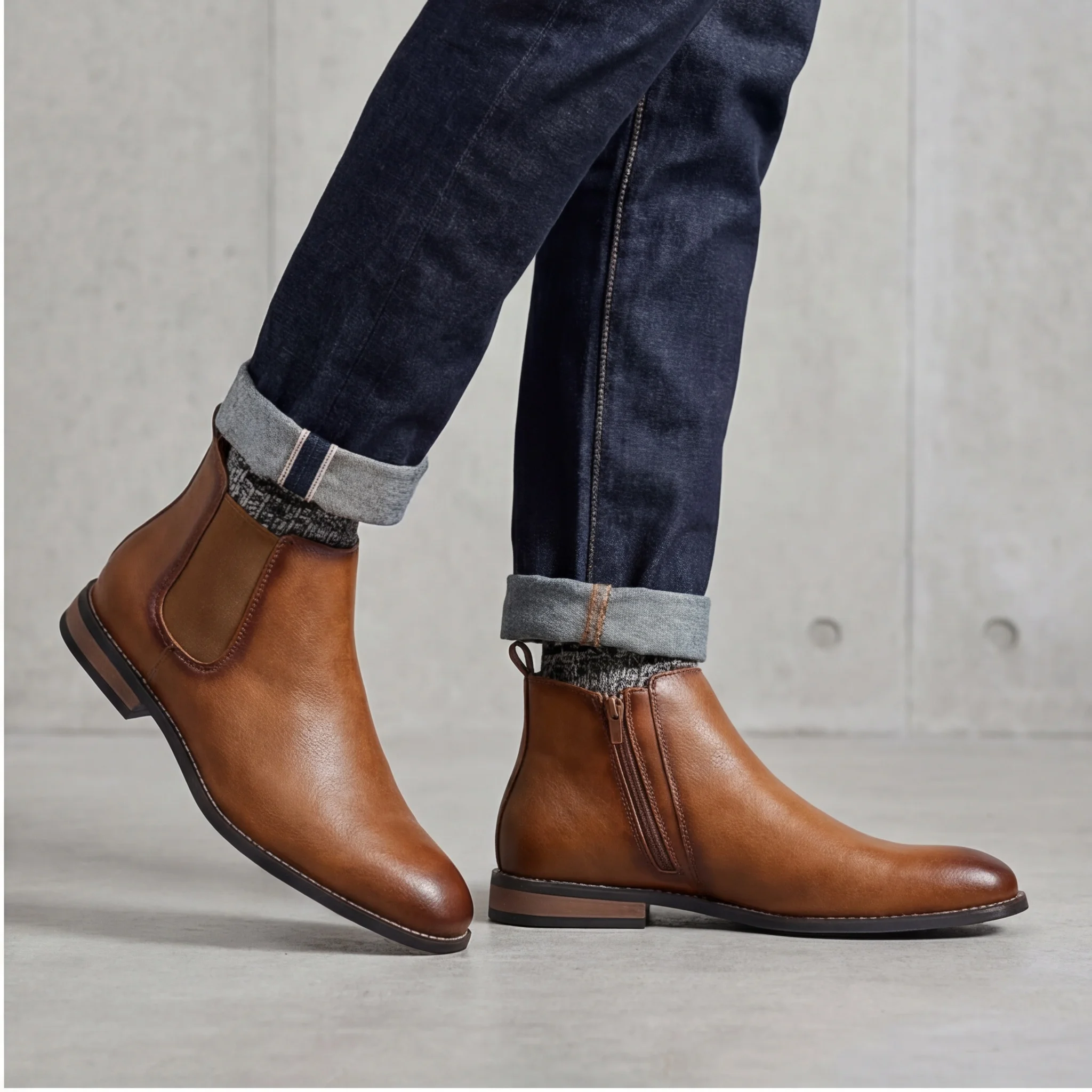 Chelsea Boots Men Fashion Comfortable Casual Retro 2026 Brand Chelsea Boots #KD216