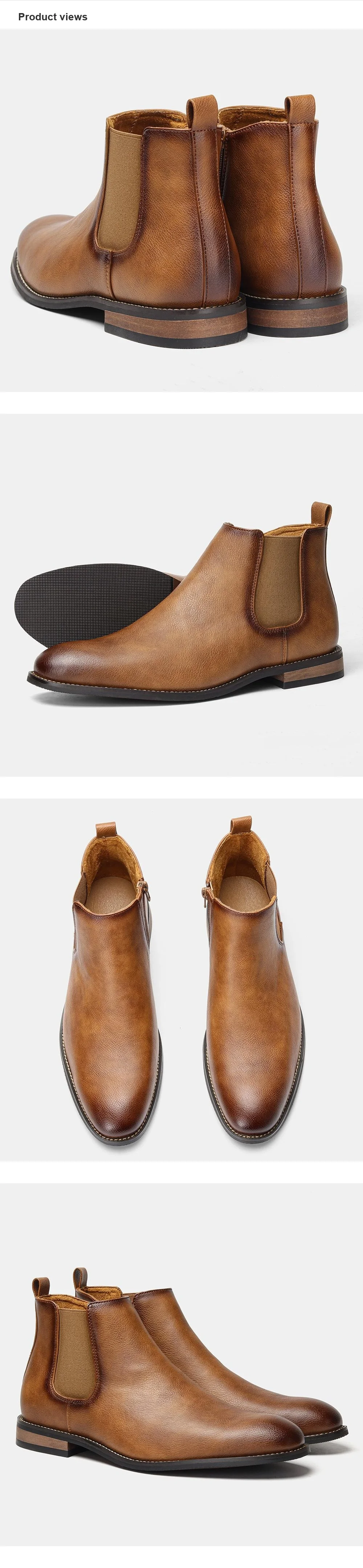 Chelsea Boots Men Fashion Comfortable Casual Retro 2026 Brand Chelsea Boots #KD216