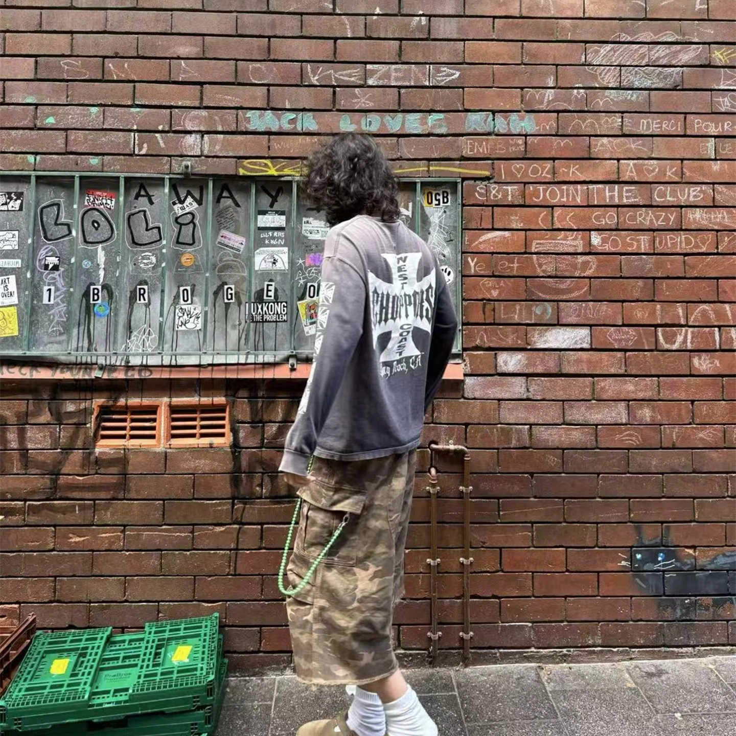 Yao Fashion Oversize Loose Luxury Streetwear High Quality Brand Casual Long Sleeve Tops Tee  Vintage Washed T Shirt For Men
