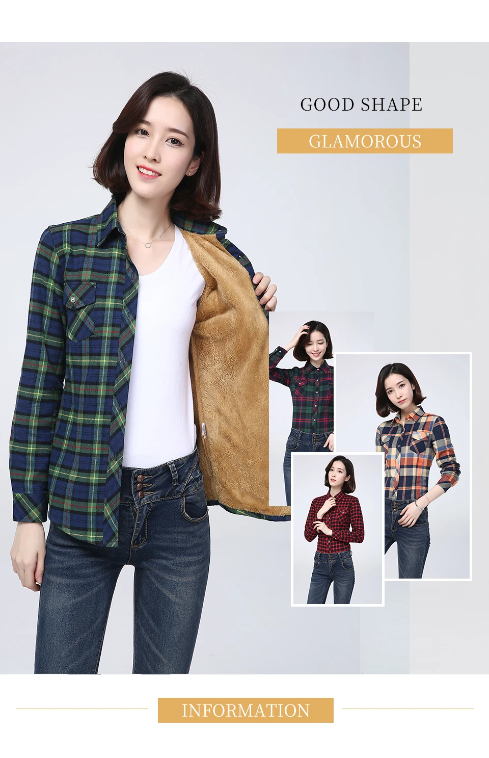 2025 Winter New Women's Warm Plaid Shirt Coat Casual Fleece Velvet Plus Thicke Jacket Tops College Style Woman Clothes Outerwear