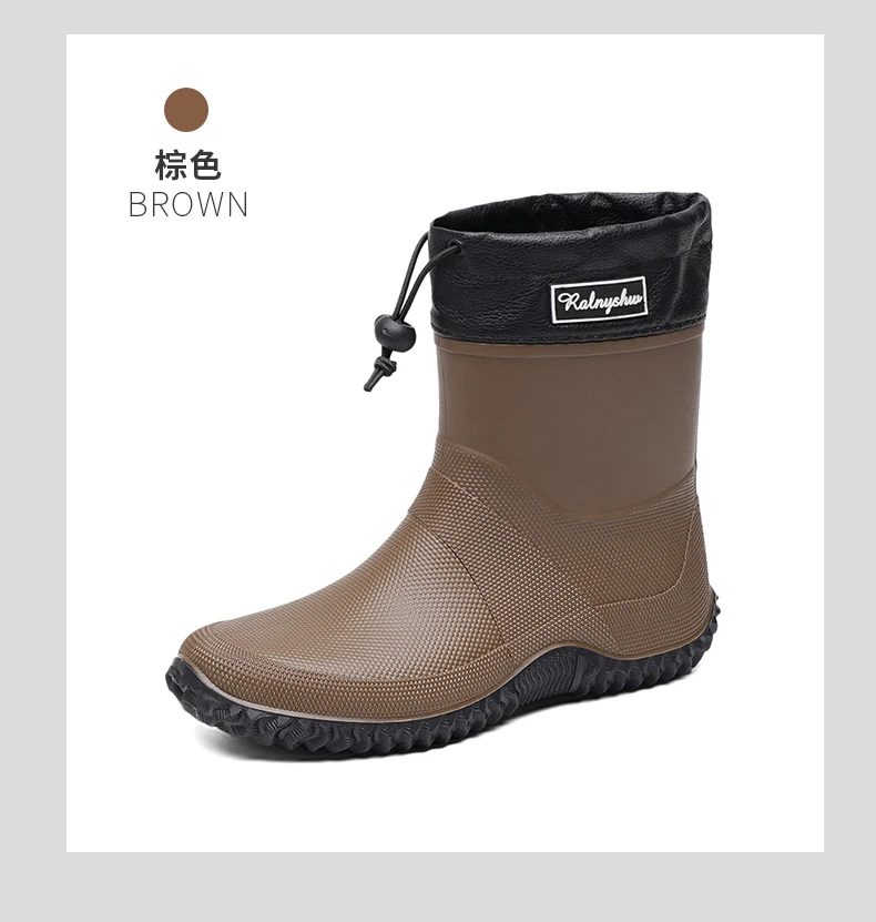 1 Pair of Men's Short-Tube Rain Boots, Outdoor Commuting Waterproof Shoes, Women's Low-Cut Lightweight Non-Slip Water Boots, Beach Rain Boots