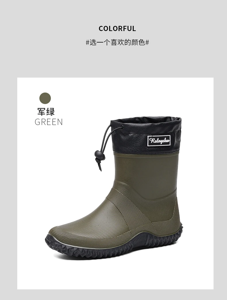 1 Pair of Men's Short-Tube Rain Boots, Outdoor Commuting Waterproof Shoes, Women's Low-Cut Lightweight Non-Slip Water Boots, Beach Rain Boots
