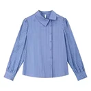 VIMLY Contrast Color Striped Short Sleeve Women's T-shirt 2026 Summer Simple Loose Casual Round Neck Cotton Knit Top M6563
