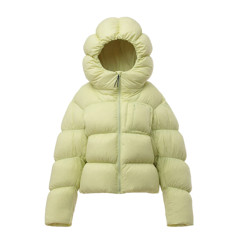 ZAROY Puffy Cotton Jacket Women Winter Warm Thicken Parka Drawstring Hooded Short Coat Windproof Y2K Streetwear куртка женская