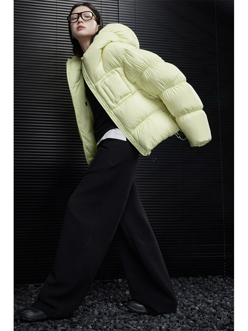 ZAROY Puffy Cotton Jacket Women Winter Warm Thicken Parka Drawstring Hooded Short Coat Windproof Y2K Streetwear куртка женская