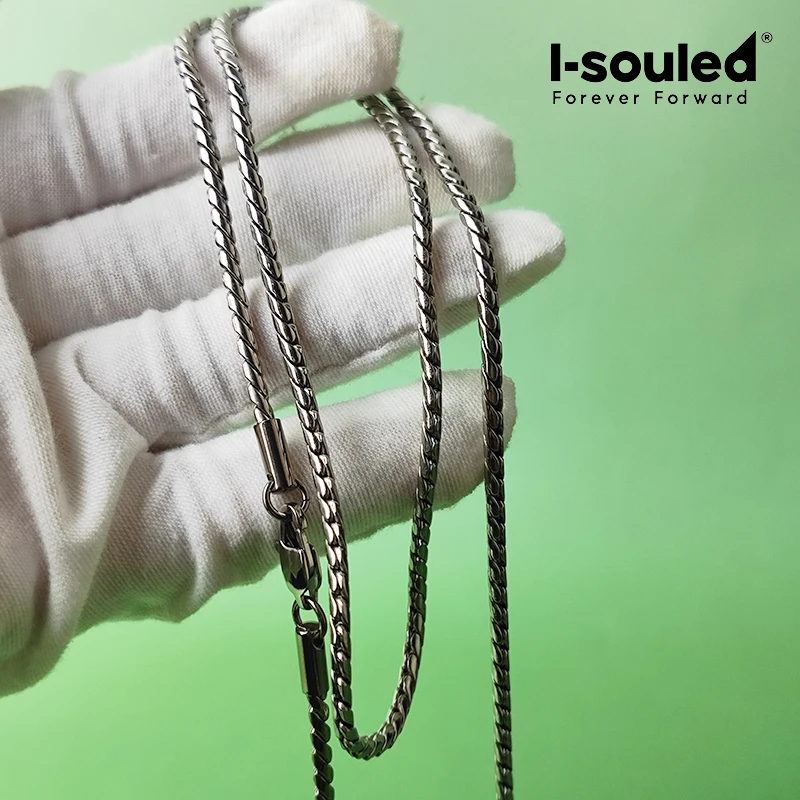 Pure Titanium Twisted Rope Chain Necklace 2.5mm Hypoallergenic Unisex Fashion