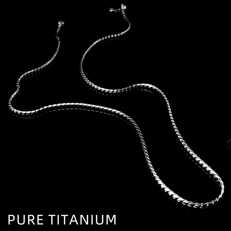 Pure Titanium Twisted Rope Chain Necklace 2.5mm Hypoallergenic Unisex Fashion