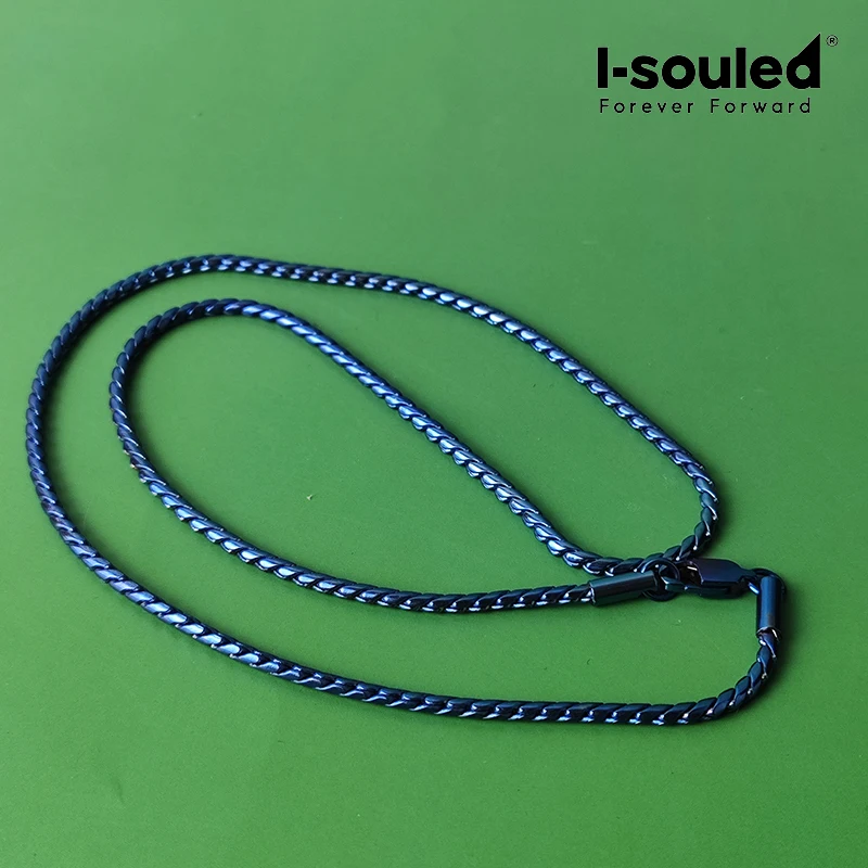 Pure Titanium Twisted Rope Chain Necklace 2.5mm Hypoallergenic Unisex Fashion