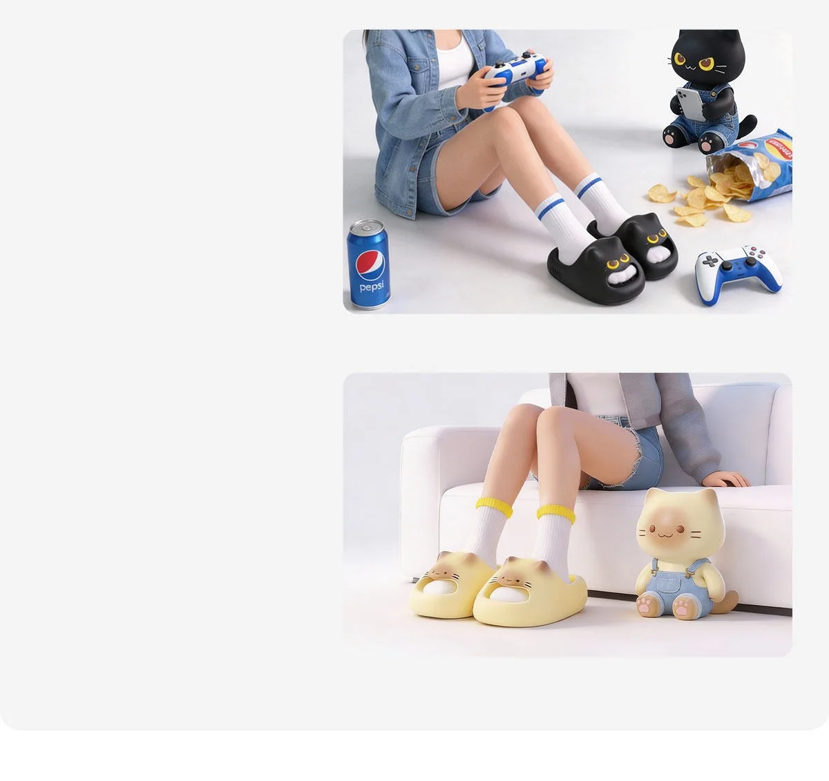 New Cat Claw Slippers Women Summer Mules Lightweight Indoor Slides Woman Non-Slip Odorless Kitten EVA Slipper Family Home Shoes