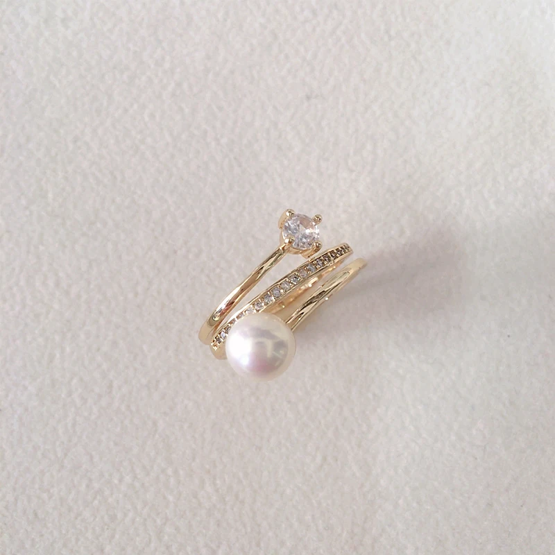 ZHBORUINI Index Finger Pearl Ring 100% Real Natural Freshwater Pearl 18K Gold Plating Women Jewelry Multilayer Ring Wholesale