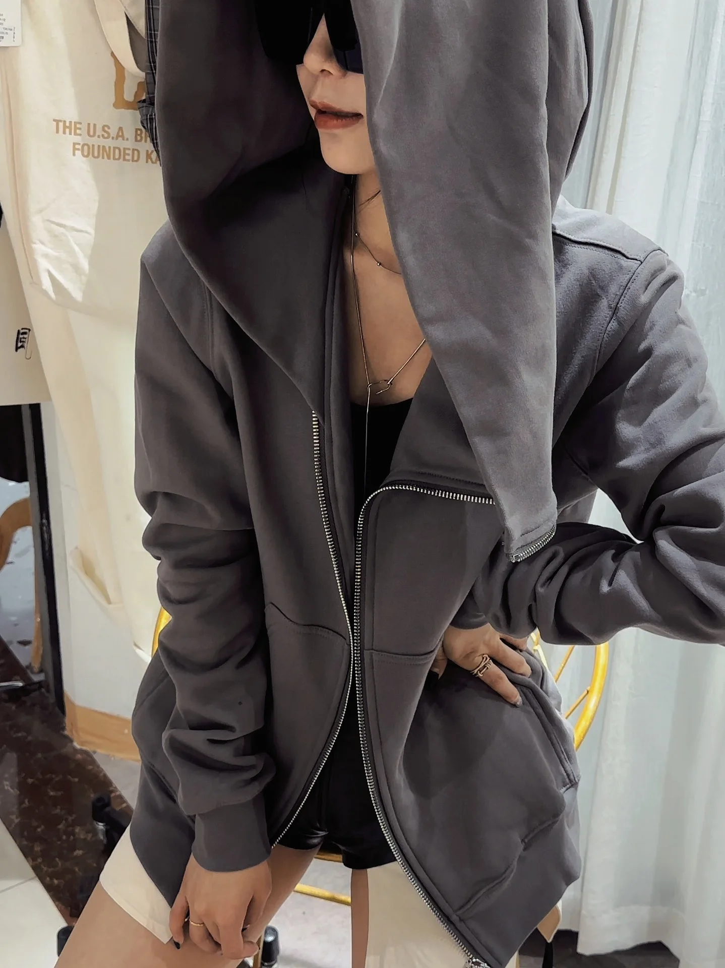 HKSH Men's Tide Punk Dark Autumn Winter New RO Style Wizardry Zipper Women's Fashion Cotton Sweatshirt Chic Coats Hoodies HK0530