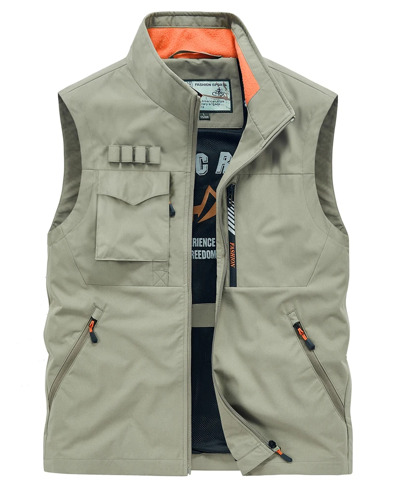 Men Summer Outdoor Work Safari Fishing Travel Photo Hiking Vest with Pockets Gym Jogging Running Sport Sleeveless Mesh Waistcoat