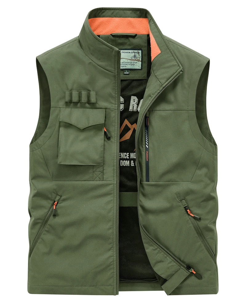 Men Summer Outdoor Work Safari Fishing Travel Photo Hiking Vest with Pockets Gym Jogging Running Sport Sleeveless Mesh Waistcoat