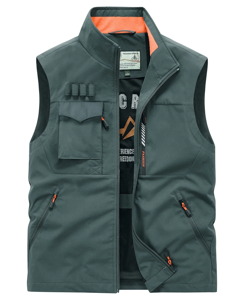 Men Summer Outdoor Work Safari Fishing Travel Photo Hiking Vest with Pockets Gym Jogging Running Sport Sleeveless Mesh Waistcoat