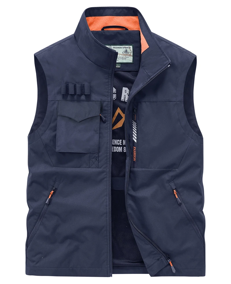 Men Summer Outdoor Work Safari Fishing Travel Photo Hiking Vest with Pockets Gym Jogging Running Sport Sleeveless Mesh Waistcoat