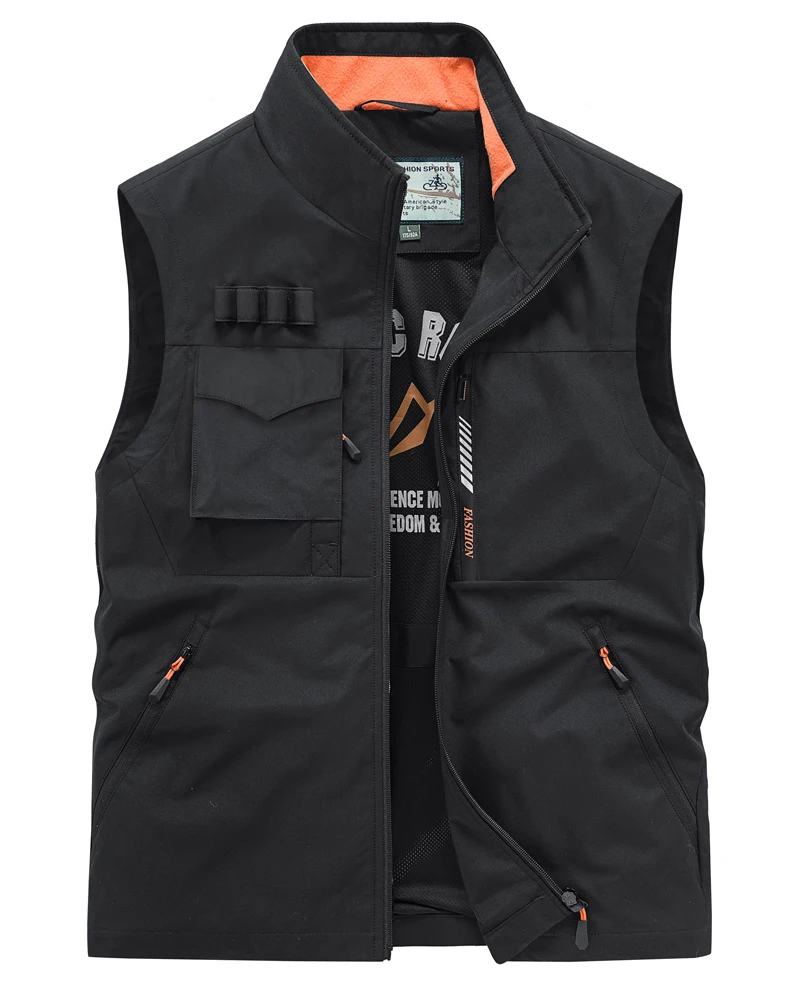 Men Summer Outdoor Work Safari Fishing Travel Photo Hiking Vest with Pockets Gym Jogging Running Sport Sleeveless Mesh Waistcoat