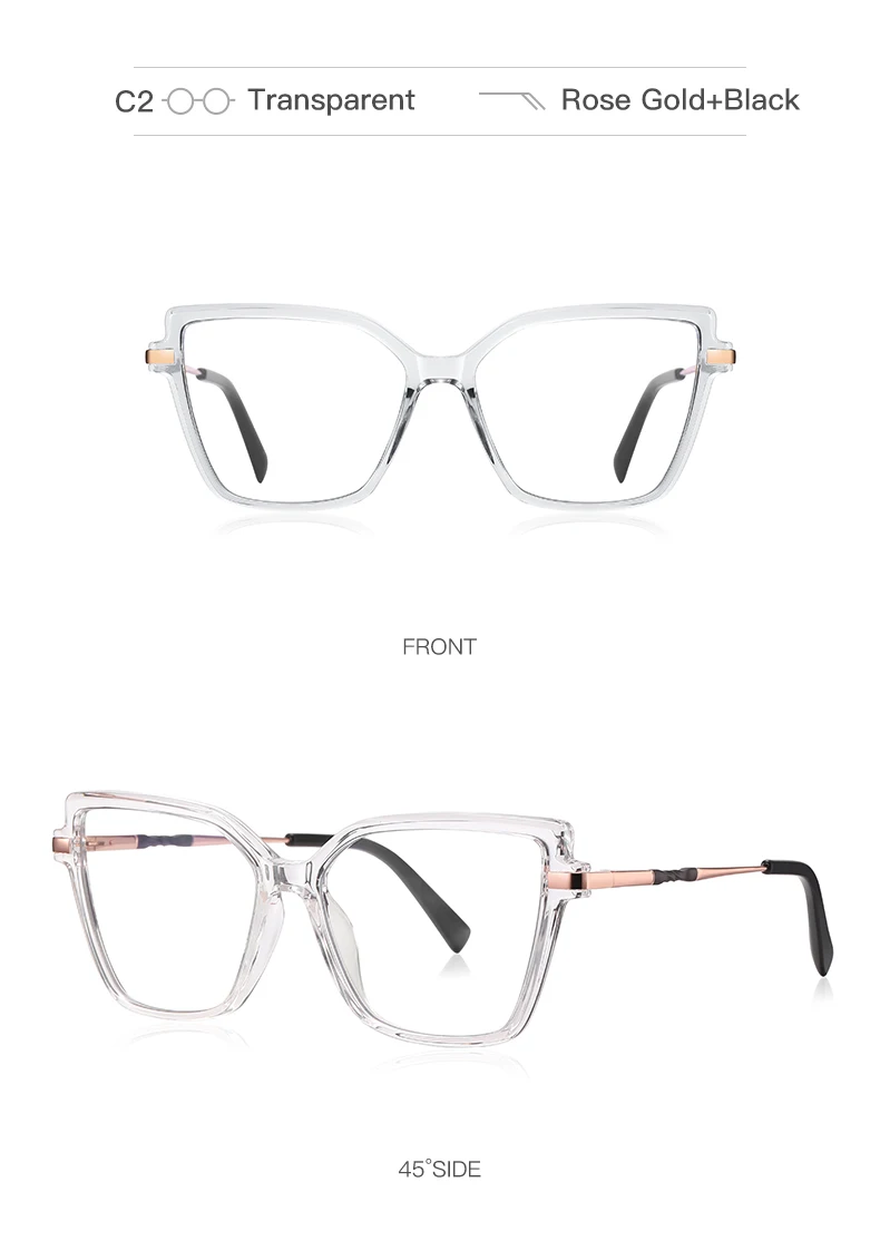 VKYEE Fashionable Versatile Butterfly Simple Design Women's Anti-blue Light Glasses Photochromic Can Be Customized Prescription