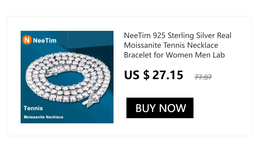 NeeTim 3mm 4mm 5mm All Moissanite Tennis Bracelet Sparkling Chain 925 Sterling Silver with Gold Plated Bracelets For Women Men