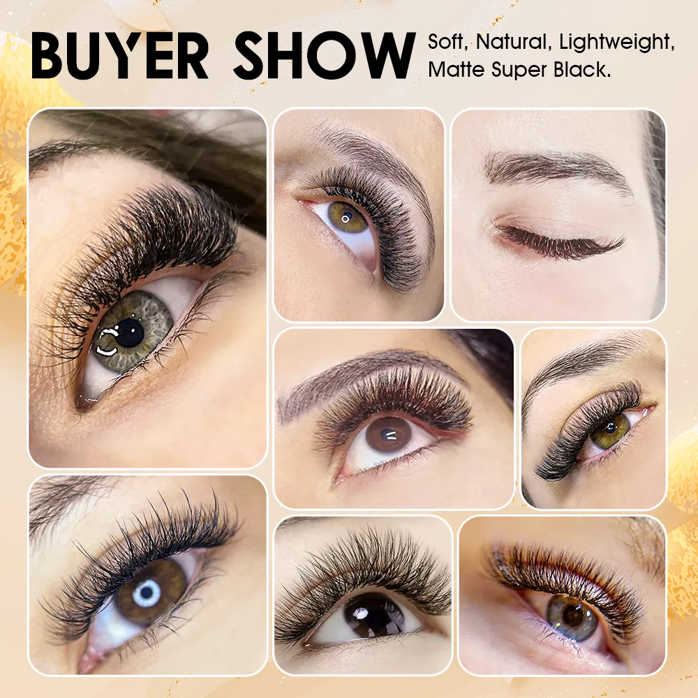 New MASSCAKU 5cases/lot  W Shape Eyelash Extensions 3D-8D Premade Volume Fans WW Style False Eyelashes Natural Private Label