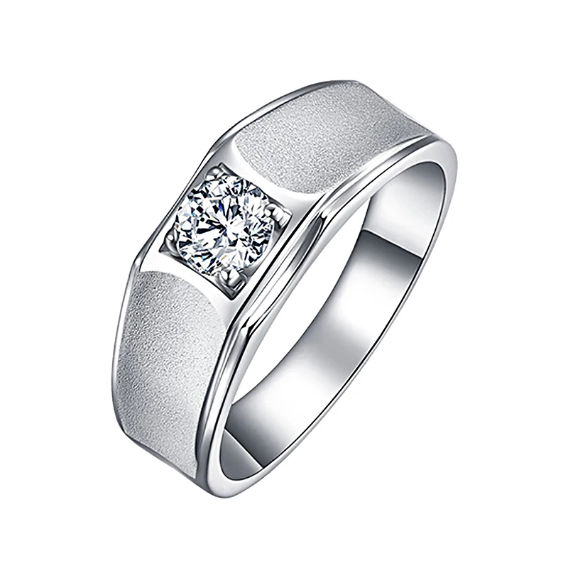 Gorgeous 1CT D Color Concise Certified Moissanite Diamond Engagement Rings For Men Real Luxury Top Quality Wedding Jewelry