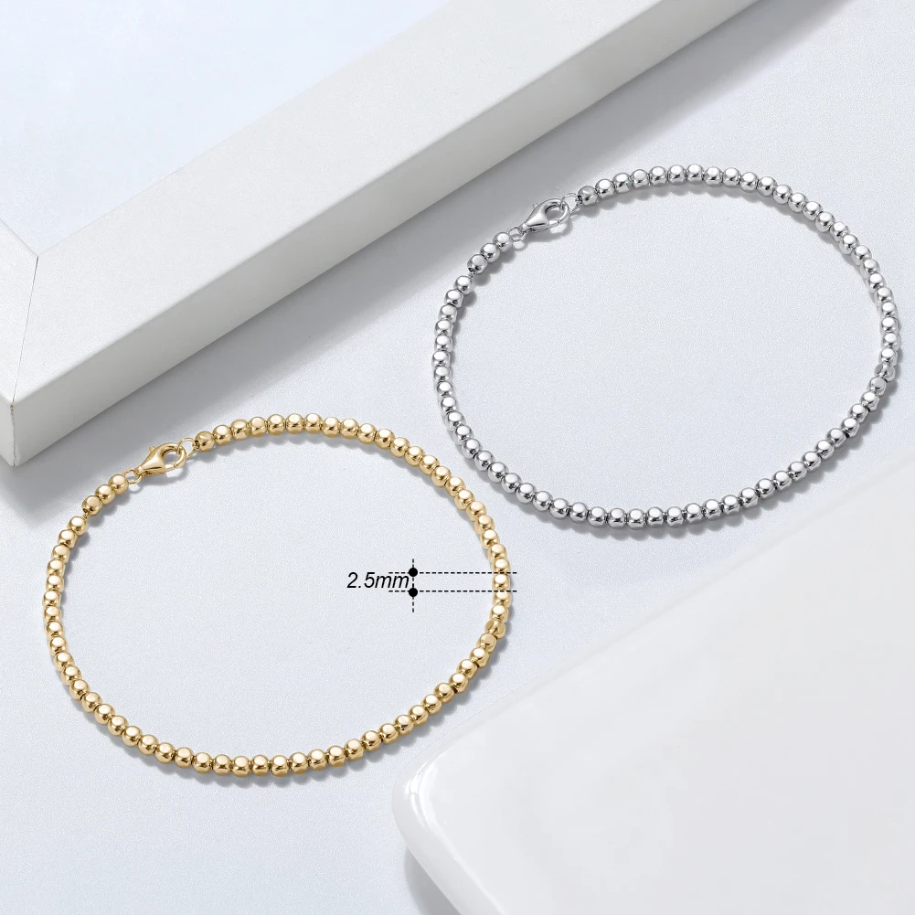 ORSA JEWELS 100% Soild 925 Sterling Silver Chain Bracelets Simple Stackable Chain Bracelets Gfts Women Men Versatile Bracelet