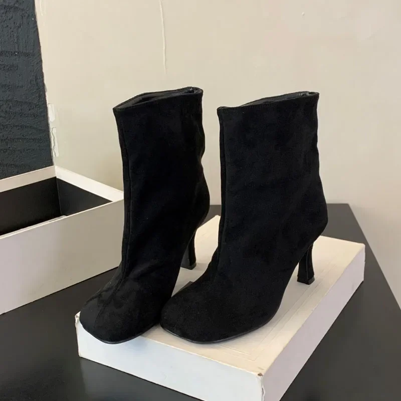 Eilyken New Autumn Winter Fashion Round Toe Women Ankle Boots Concise Thin Heels Shoes Chelsea Short Botas De Mujer