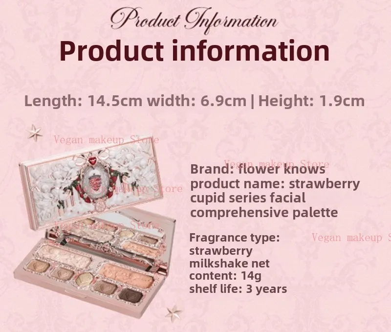 Flowerknows Strawberry Cupid Collection Facial Complexion Palette Blush Eyeshadow Highlighter Flower Know Face Bronzer Palette