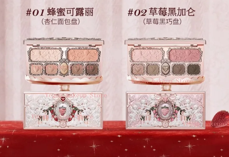 Flowerknows Strawberry Cupid Collection Facial Complexion Palette Blush Eyeshadow Highlighter Flower Know Face Bronzer Palette