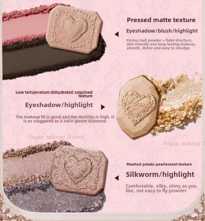Flowerknows Strawberry Cupid Collection Facial Complexion Palette Blush Eyeshadow Highlighter Flower Know Face Bronzer Palette