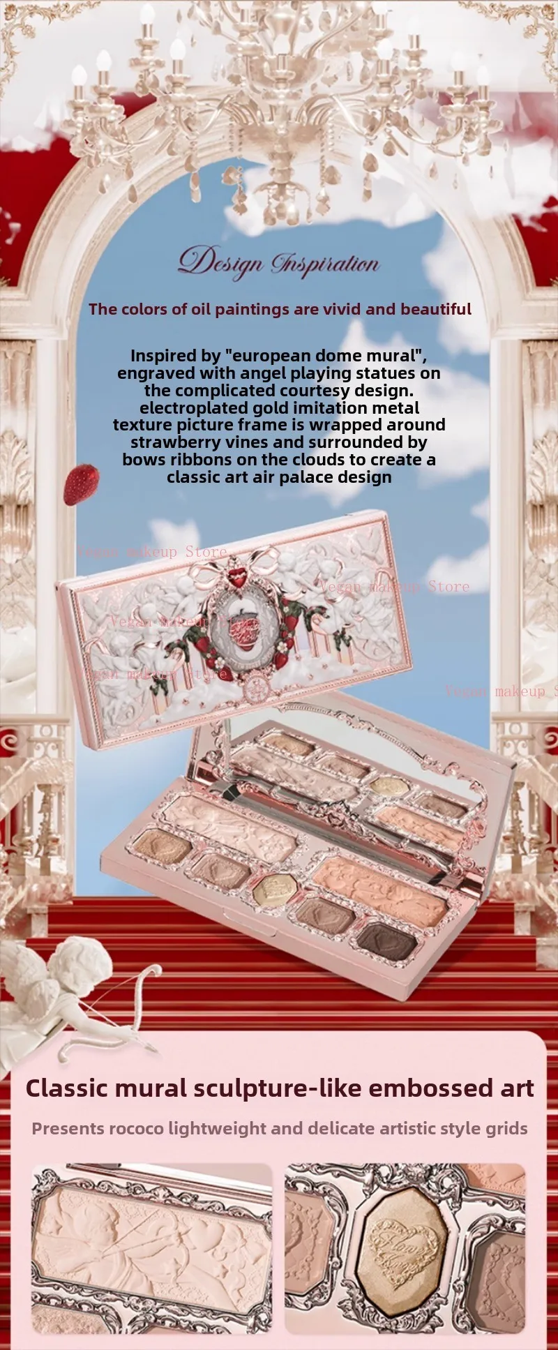 Flowerknows Strawberry Cupid Collection Facial Complexion Palette Blush Eyeshadow Highlighter Flower Know Face Bronzer Palette
