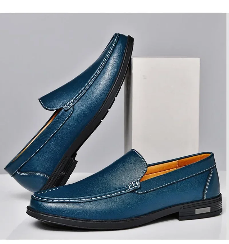 Genuine Leather Men's Shoes Classics Business Dress Shoes Moccasins Slip on Loafers Driving Shoes for Men Casual Shoe Big SIze48
