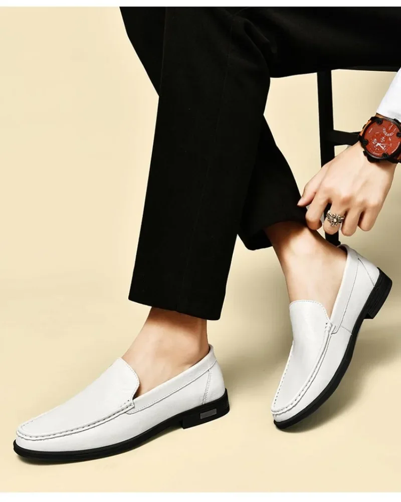 Genuine Leather Men's Shoes Classics Business Dress Shoes Moccasins Slip on Loafers Driving Shoes for Men Casual Shoe Big SIze48