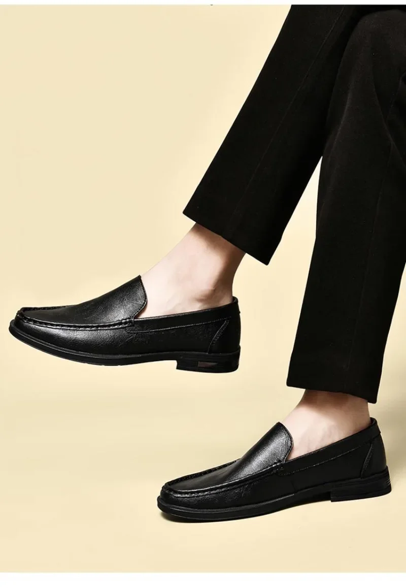Genuine Leather Men's Shoes Classics Business Dress Shoes Moccasins Slip on Loafers Driving Shoes for Men Casual Shoe Big SIze48