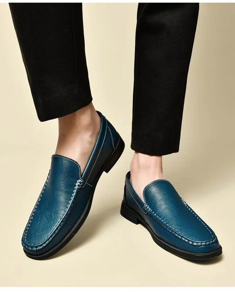 Genuine Leather Men's Shoes Classics Business Dress Shoes Moccasins Slip on Loafers Driving Shoes for Men Casual Shoe Big SIze48