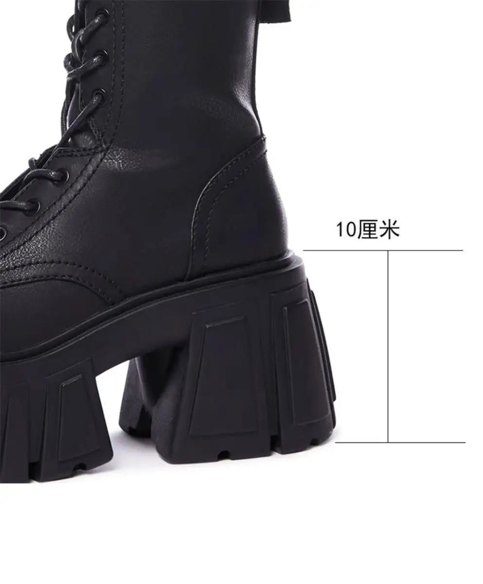 2025 New Cosplay Pumps Women Super High 10cm Thick-Soled Shoes British Style Punk Gothic Booties Platform Thigh High Boots