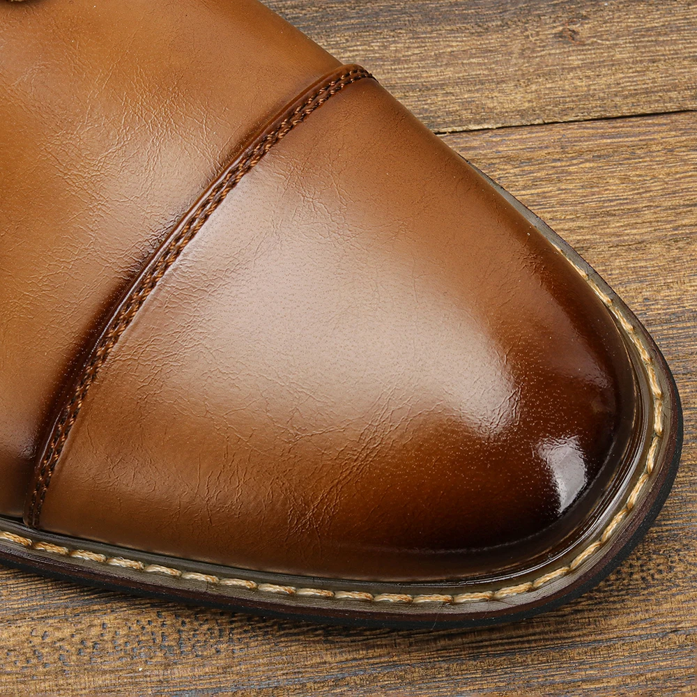 Men's Dress Shoes Fashion Comfortable 2025 Brand Leather Shoes Men