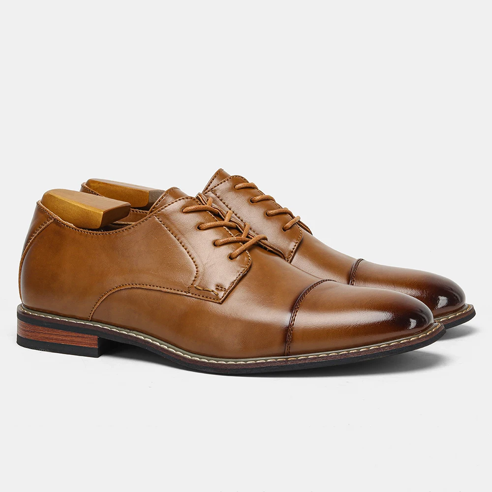 Men's Dress Shoes Fashion Comfortable 2025 Brand Leather Shoes Men