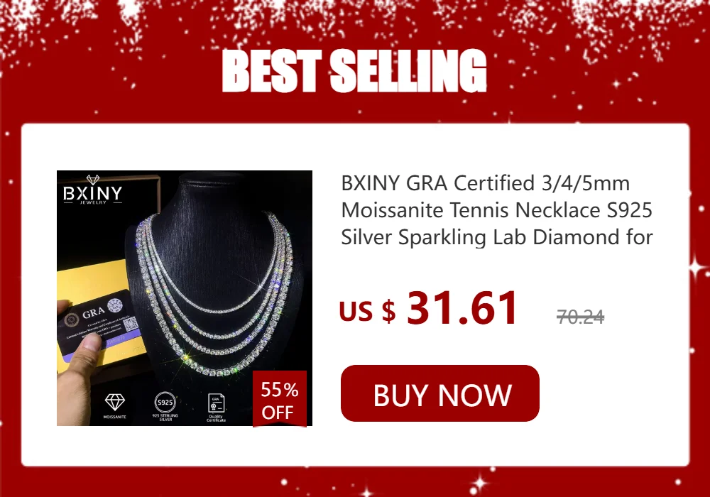 BXINY 1.4CT Moissanite Rings 925 Sterling Silver for Women Solitaire Lab Diamond Wedding Band Gifts Minimalist Jewelry with GRA