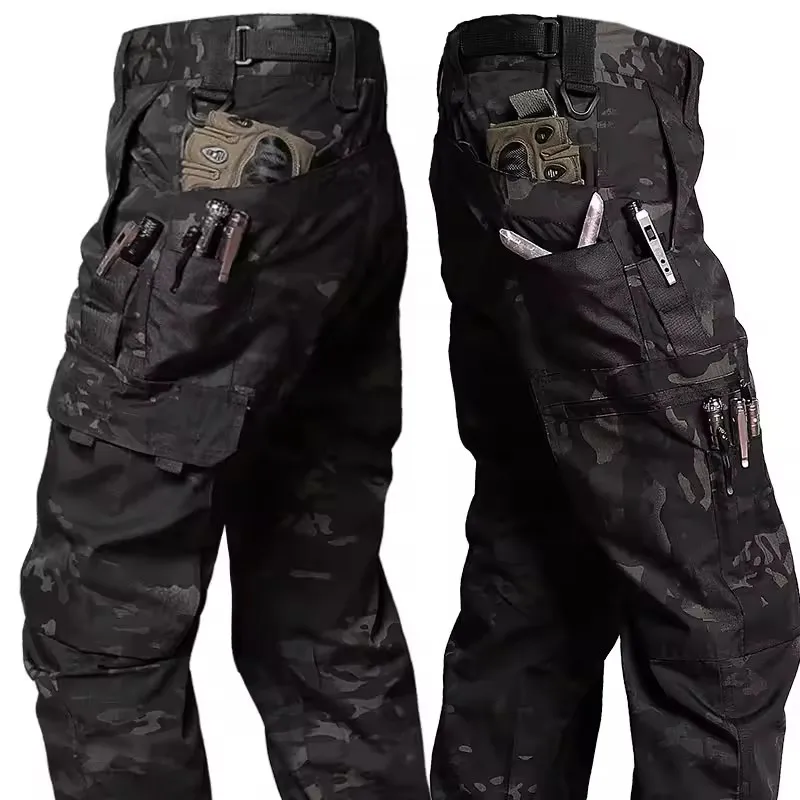 Multi-pocket Work Pants Men Waterproof Straight-leg Cargo Pants Outdoors Wear-resistant Hiking Casual Pants Spring Male Joggers